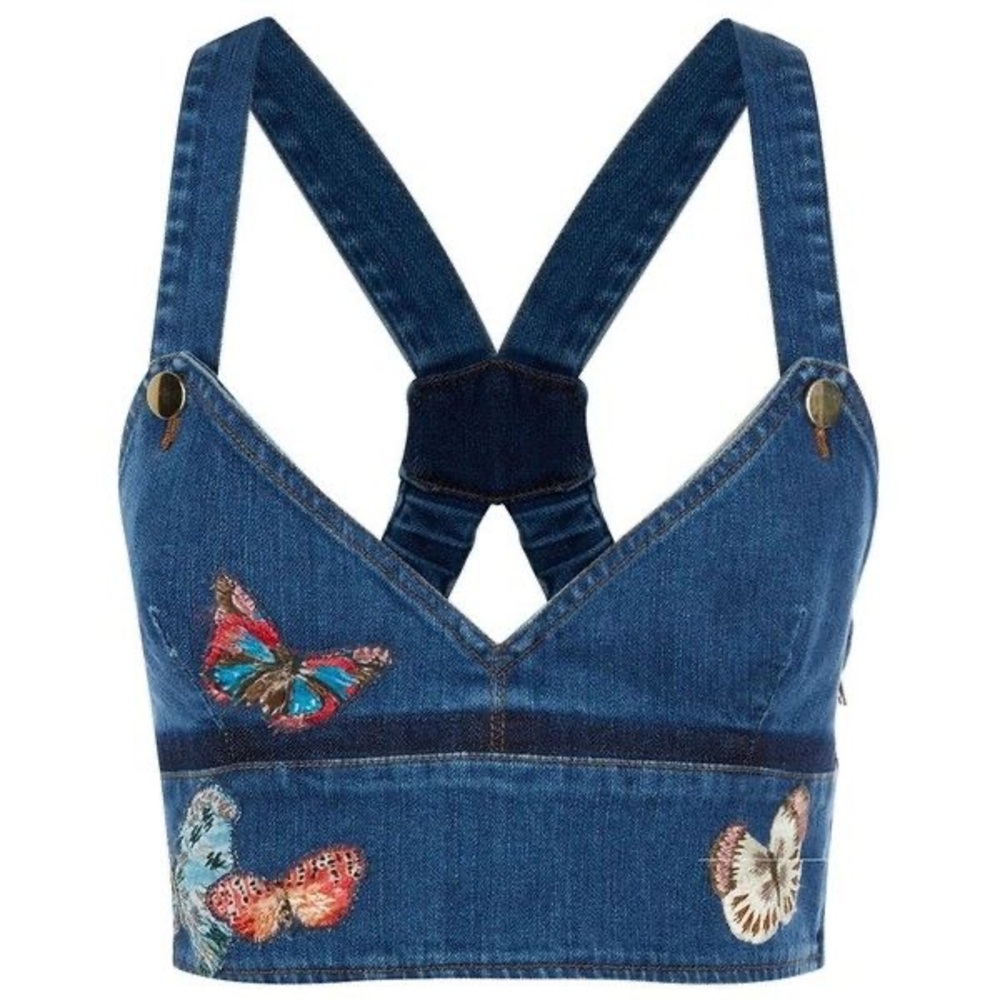Valentino Denim Crop Top
